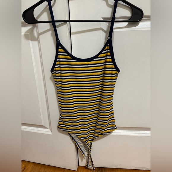 YELLOW NAVY & WHITE STRIPED BODYSUIT - Picture 2 of 3